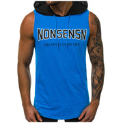Summer Men Fitness Hoodies Tank Tops Sleeveless Bodybuilding