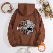Long sleeved fleece thick hoodie skull hoodie