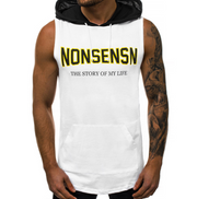 Summer Men Fitness Hoodies Tank Tops Sleeveless Bodybuilding
