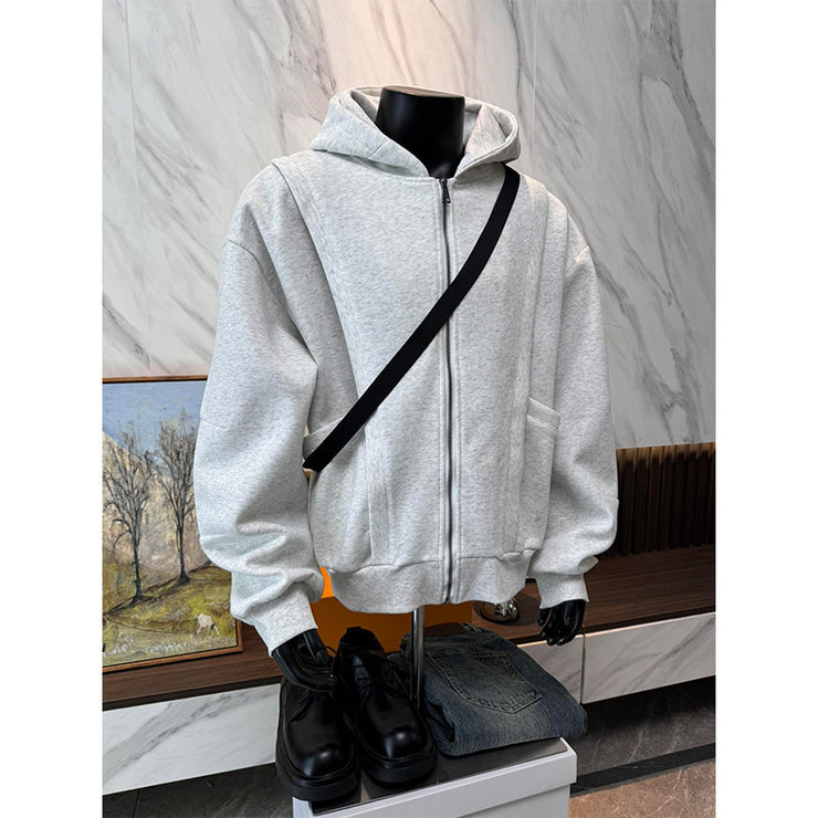 Short boxy cardigan hoodie hoodie clean fit jacket