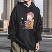 Hoodie Harajuku anime spell battle loose Korean printed men's hoodie