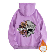 Long sleeved fleece thick hoodie skull hoodie