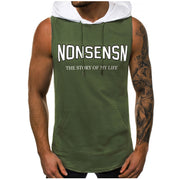 Summer Men Fitness Hoodies Tank Tops Sleeveless Bodybuilding