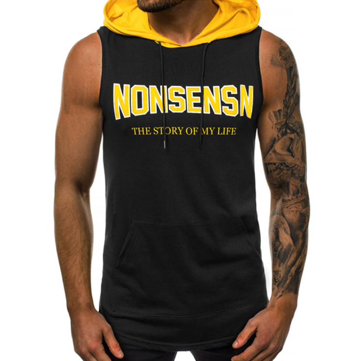 Summer Men Fitness Hoodies Tank Tops Sleeveless Bodybuilding