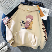 Hoodie Harajuku anime spell battle loose Korean printed men's hoodie