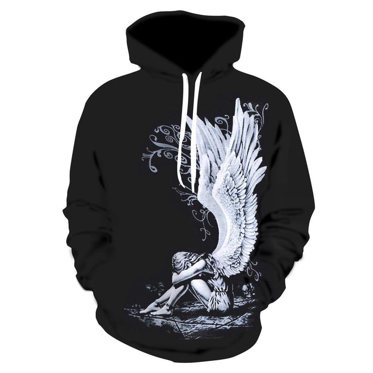 Unisex Broken Angel Print Halloween Hoodies Plus Size Sweatshirts