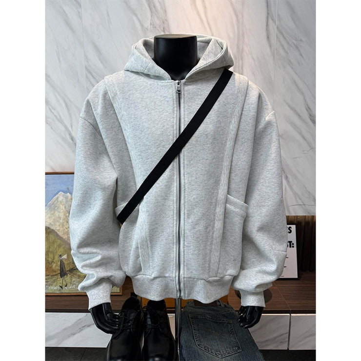 Short boxy cardigan hoodie hoodie clean fit jacket